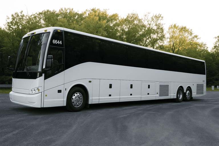 exterior of Charter Bus Rental Pittsburg coach bus